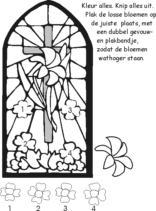 Knutselwerkje raam met bloemen